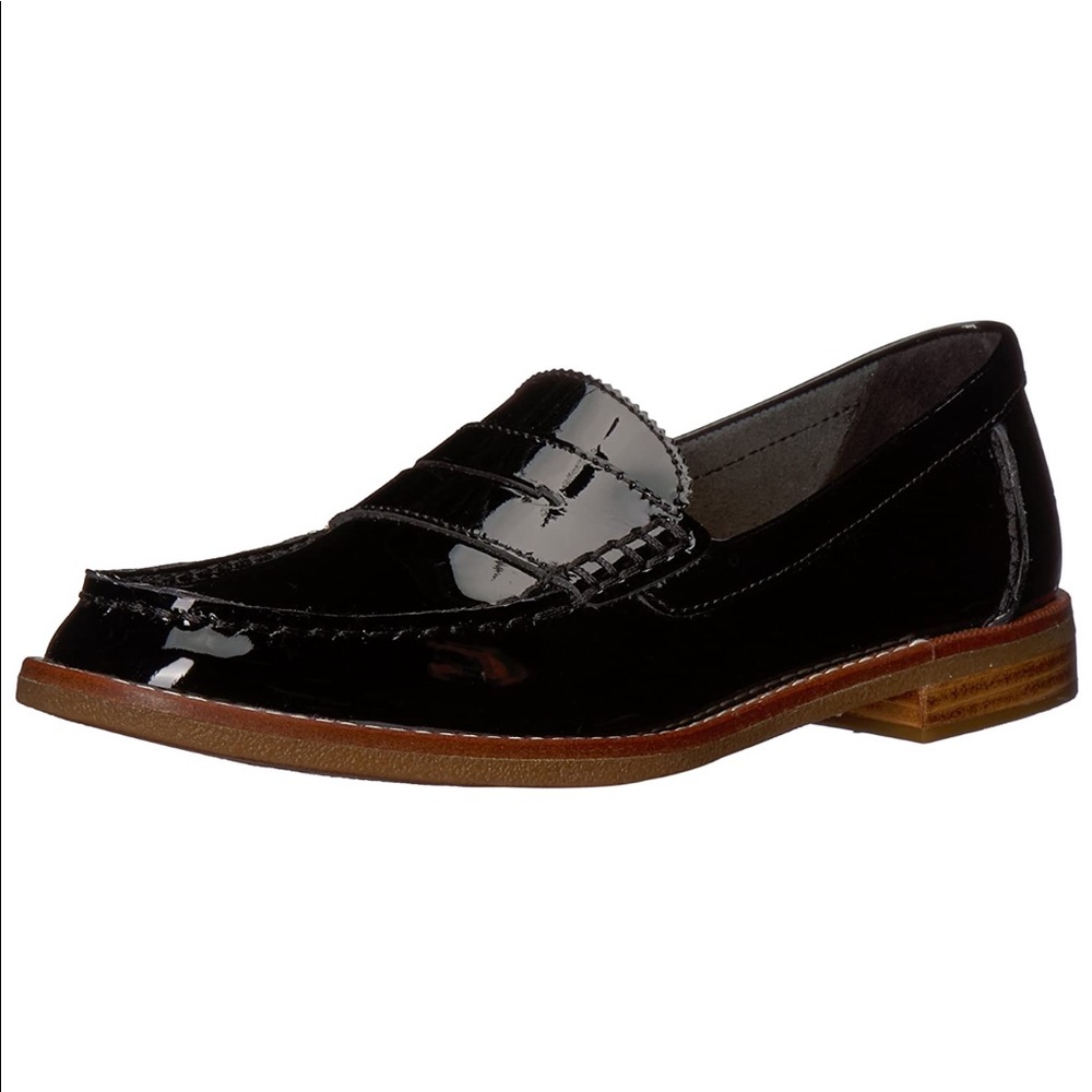 Sperry Black patent loafers